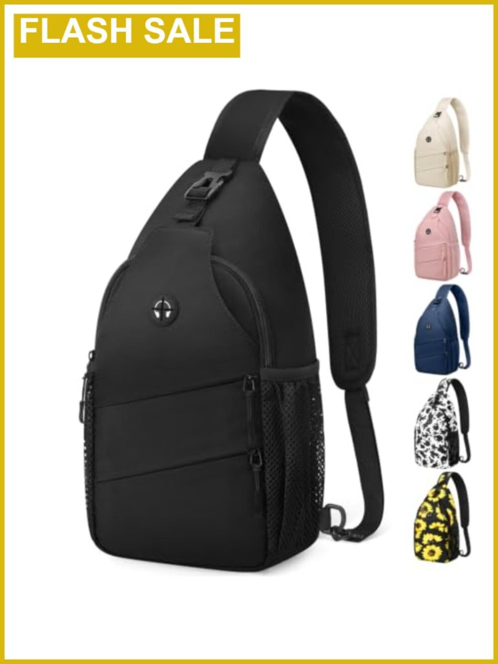 Crossbody Sling Bag with Convertible Shoulder Strap - Waterproof
